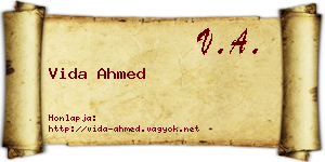 Vida Ahmed névjegykártya